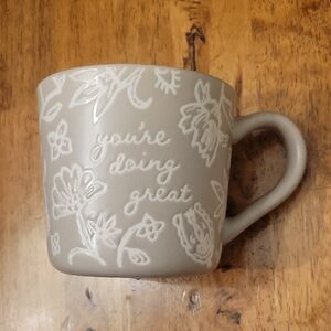 2/$12 Threshold 'You're Doing Great Motivational Floral Embossed Mug